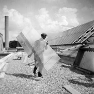 Guy Königstein, 2019. Sketch for projection on a photograph from the archive of architect H.P. Berlage. Collection of Het Nieuwe Instituut, Rotterdam, Archief (BERL)