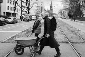 With the Wheelbarrow, performative WALK, Maximiliane Baumgartner, Feburary 18, 2023